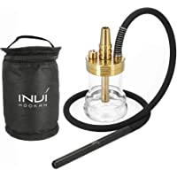 INVI® Nano Black Edition Shisha Set con bolsa de viaje- incluye manguera y adaptador- accesorios para shisha con juntas…